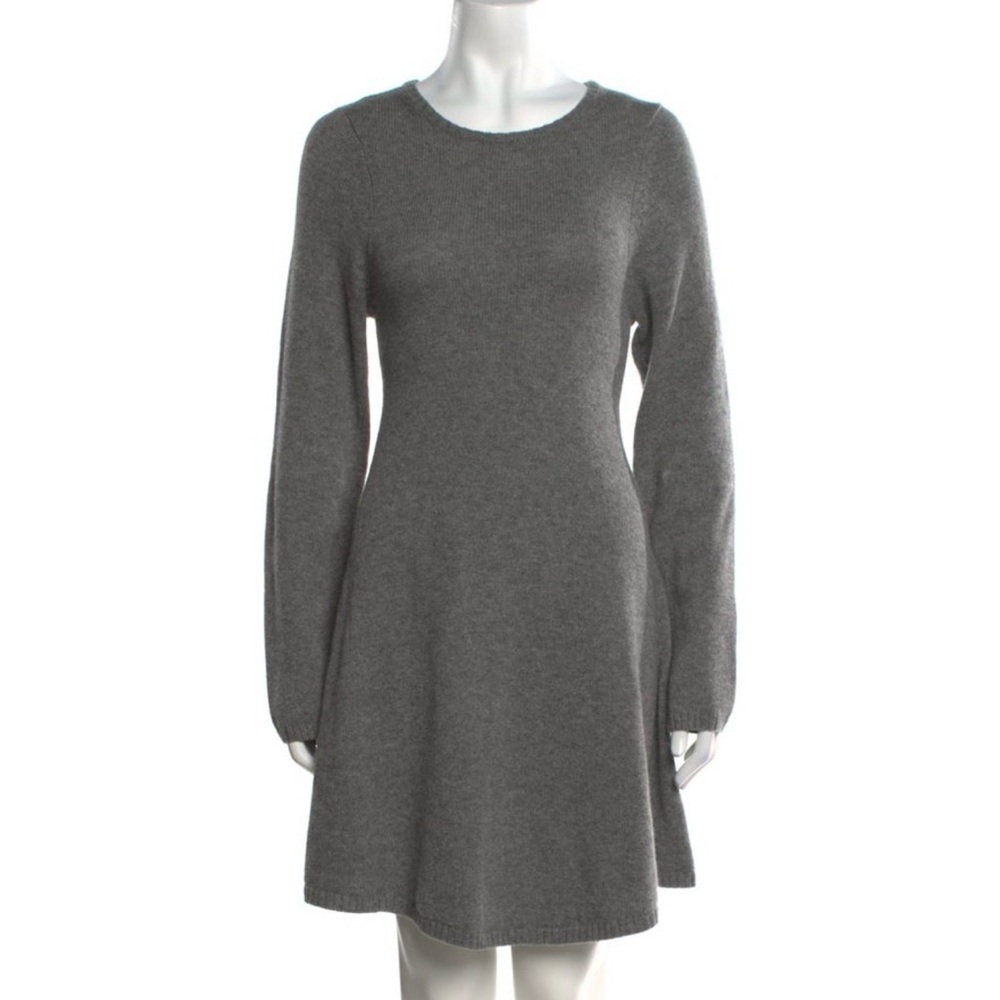 KHAITE‎ Grey Long-Sleeve Knit A-Line Dress
